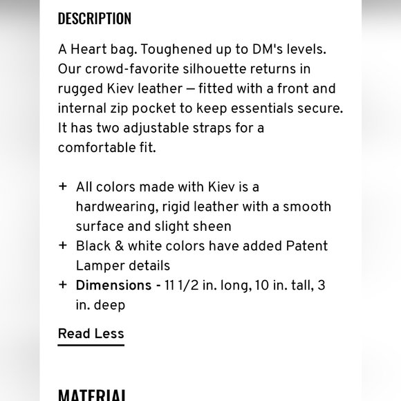 NWT DOC MARTEN WHITE HEART LEATHER BACKPACK LARGE - Picture 5 of 8